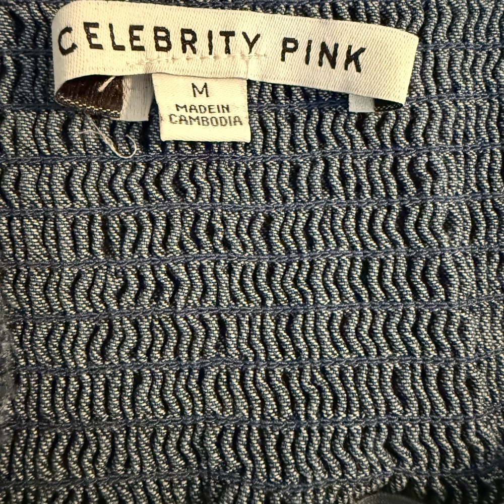 Celebrity Pink Denim Blue Babydoll Top, NWT - Picture 2 of 8